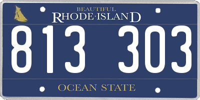 RI license plate 813303