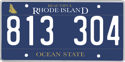 RI license plate 813304