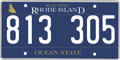 RI license plate 813305