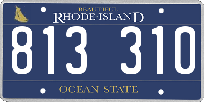 RI license plate 813310