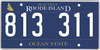 RI license plate 813311