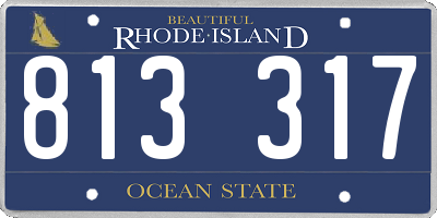 RI license plate 813317