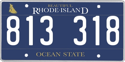 RI license plate 813318