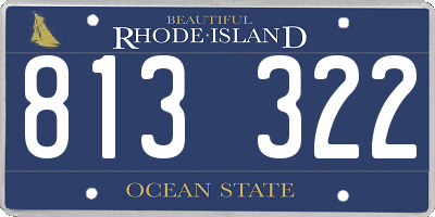 RI license plate 813322