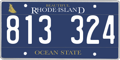 RI license plate 813324