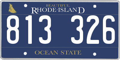 RI license plate 813326