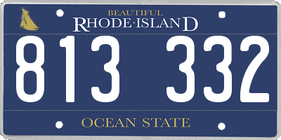 RI license plate 813332