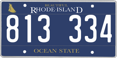 RI license plate 813334