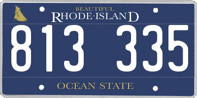 RI license plate 813335