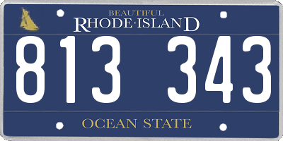 RI license plate 813343