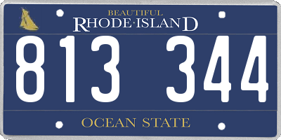 RI license plate 813344
