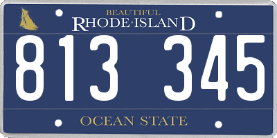 RI license plate 813345