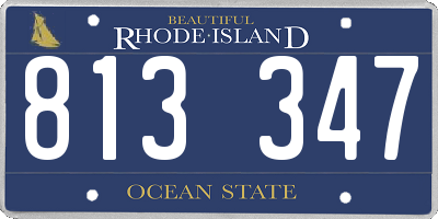 RI license plate 813347