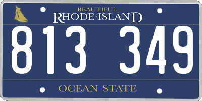 RI license plate 813349