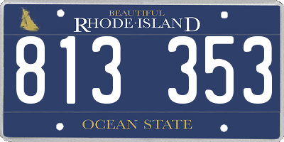 RI license plate 813353