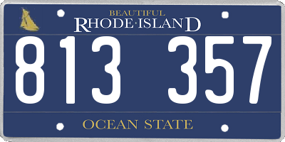RI license plate 813357