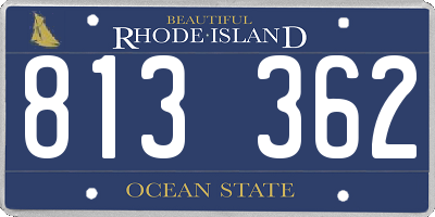 RI license plate 813362