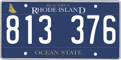 RI license plate 813376