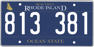 RI license plate 813381