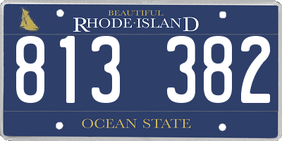 RI license plate 813382