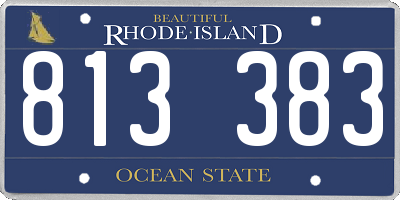 RI license plate 813383