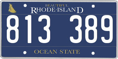 RI license plate 813389