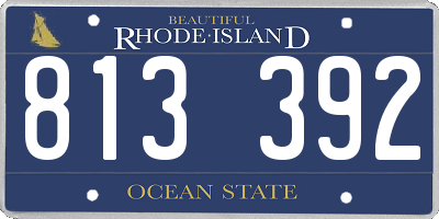 RI license plate 813392