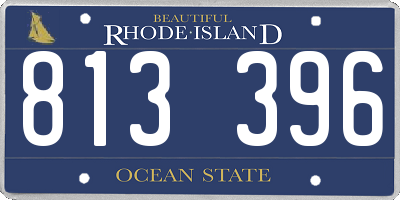 RI license plate 813396