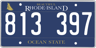 RI license plate 813397
