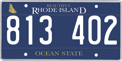 RI license plate 813402