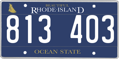 RI license plate 813403