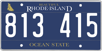 RI license plate 813415