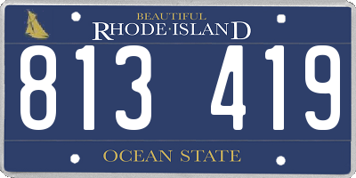 RI license plate 813419
