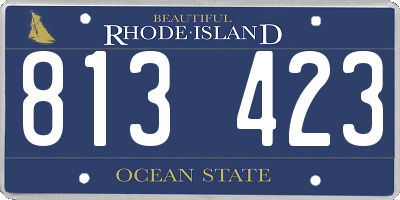 RI license plate 813423