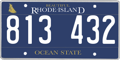RI license plate 813432
