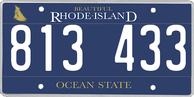 RI license plate 813433