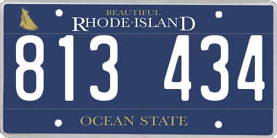 RI license plate 813434