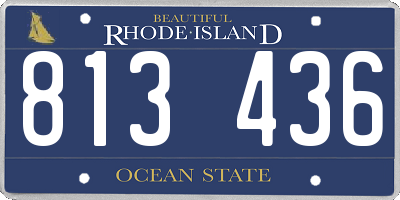 RI license plate 813436
