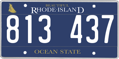 RI license plate 813437