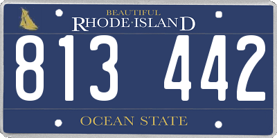 RI license plate 813442