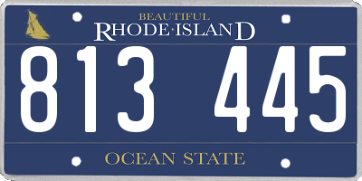 RI license plate 813445