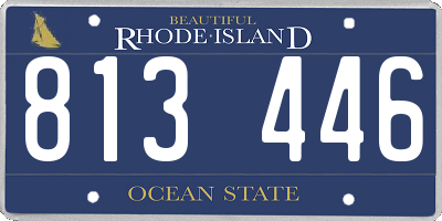 RI license plate 813446
