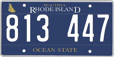 RI license plate 813447