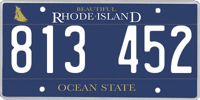 RI license plate 813452