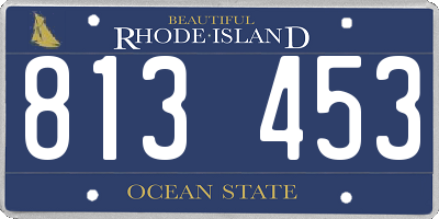 RI license plate 813453