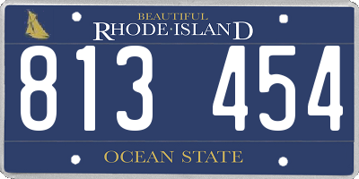 RI license plate 813454