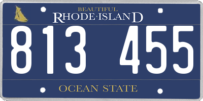 RI license plate 813455