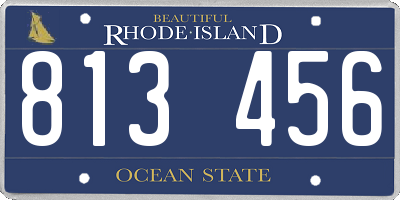 RI license plate 813456