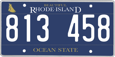 RI license plate 813458