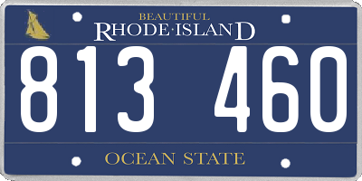 RI license plate 813460